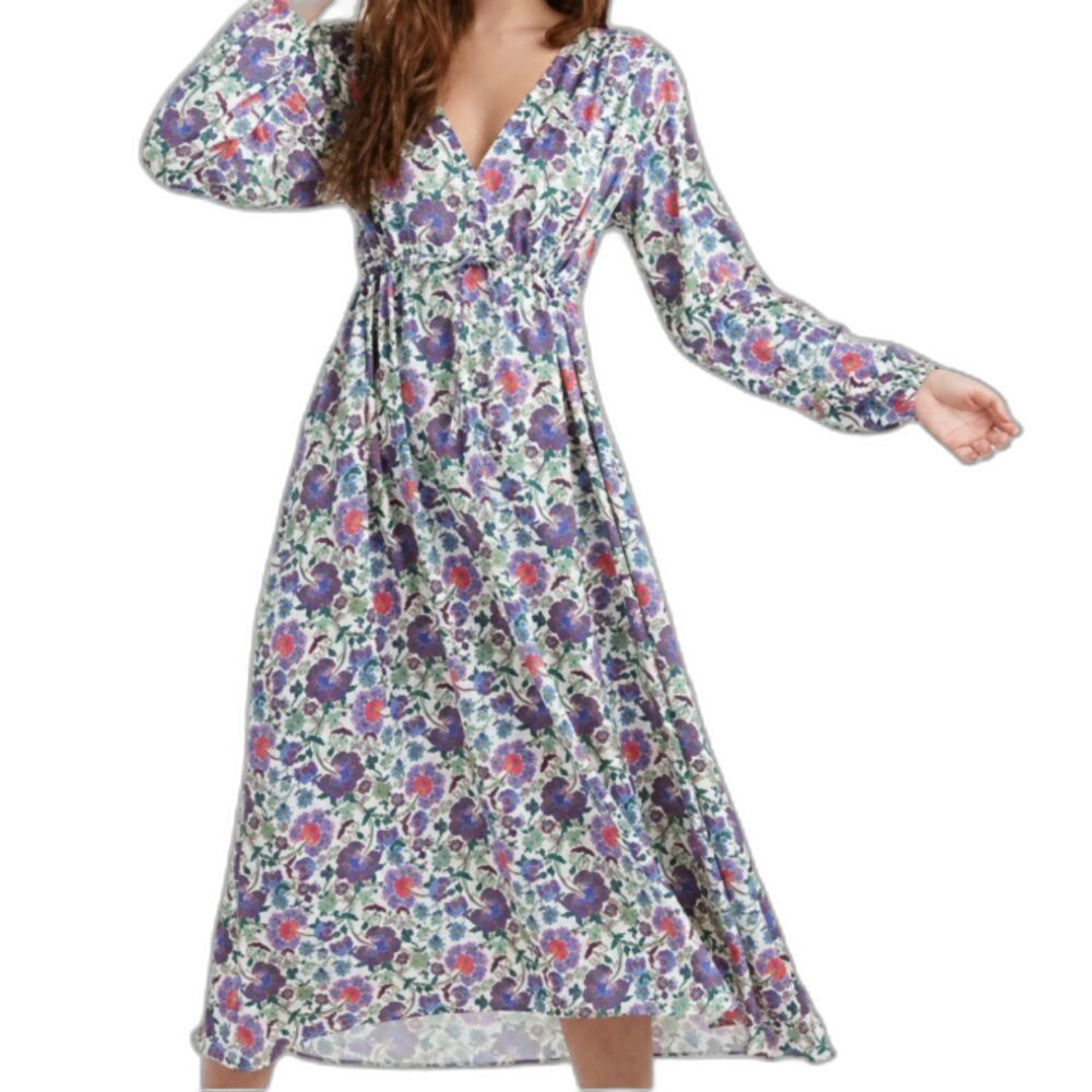 Summersalt Womens Plus Size 2XL The Cinched Waist Caftan Dress in Vintage Floral